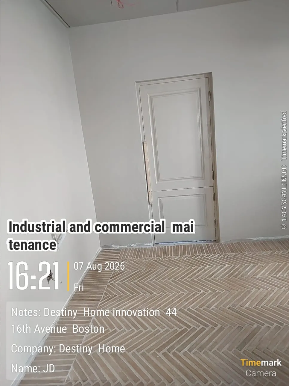 Clean interior wall painting around a new door
